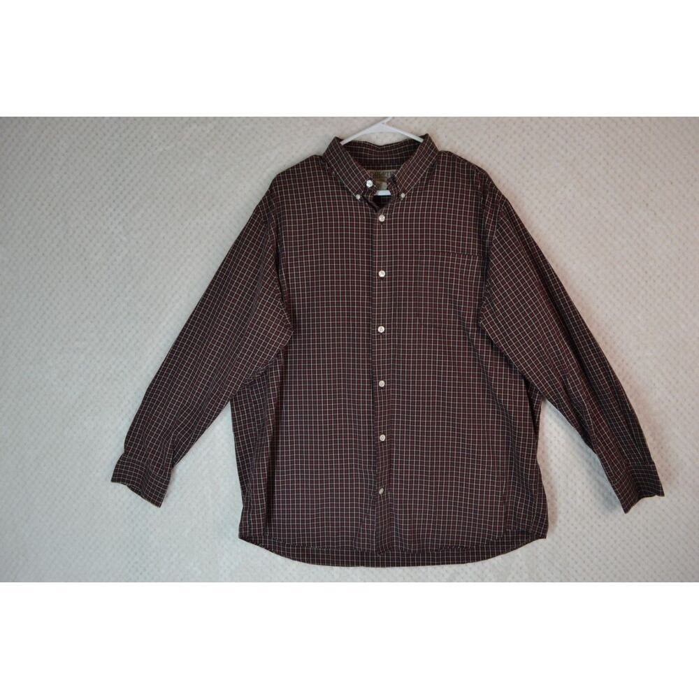 Duluth Trading Co Men's XL Black Red Plaid Long Sleeve Button Down Shirt